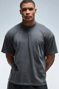 boohooMAN T-shirt Oversize Col Allongé Active Bronx Gym Effet Délavé<Femme Tout Afficher Activewear|Athleisure