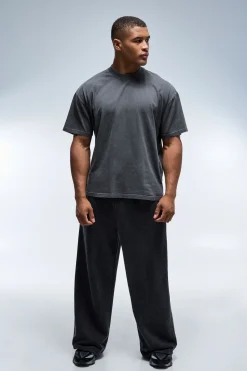 boohooMAN T-shirt Oversize Col Allongé Active Bronx Gym Effet Délavé<Femme Tout Afficher Activewear|Athleisure