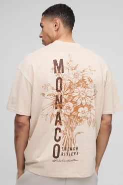 T-shirt oversize à col montant et imprimé Monaco
