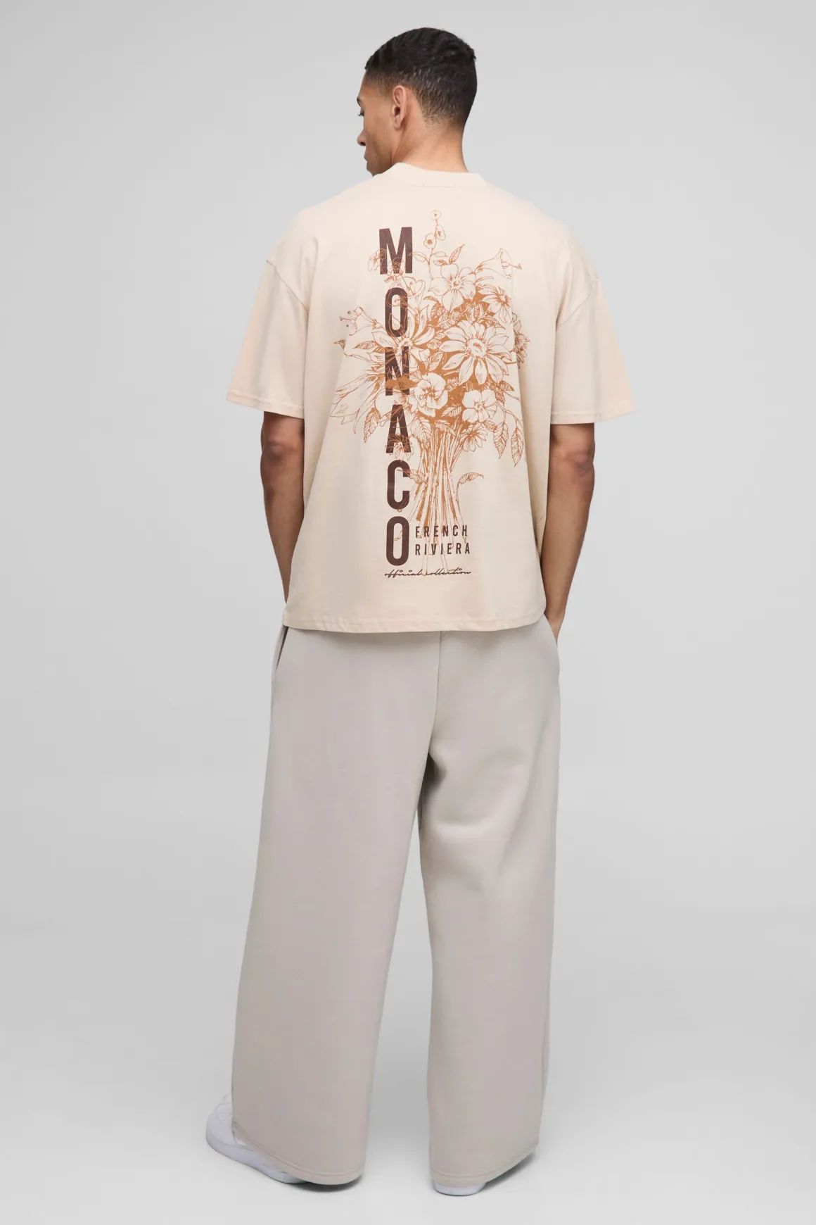 T-shirt oversize à col montant et imprimé Monaco