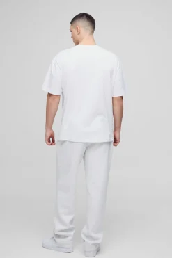 boohooMAN T-shirt oversize à col rond à signature BM<Homme T-Shirts