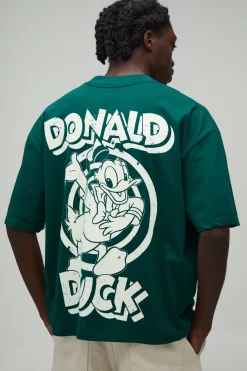 T-shirt Oversize Coupe Ample Donald Duck Imprimé Vague Sous Licence