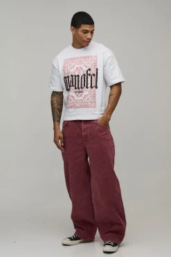 boohooMAN T-shirt Oversize Coupe Ample À Imprimé Paisley Bouffant<Homme T-Shirts Impriméstendances|T-Shirts