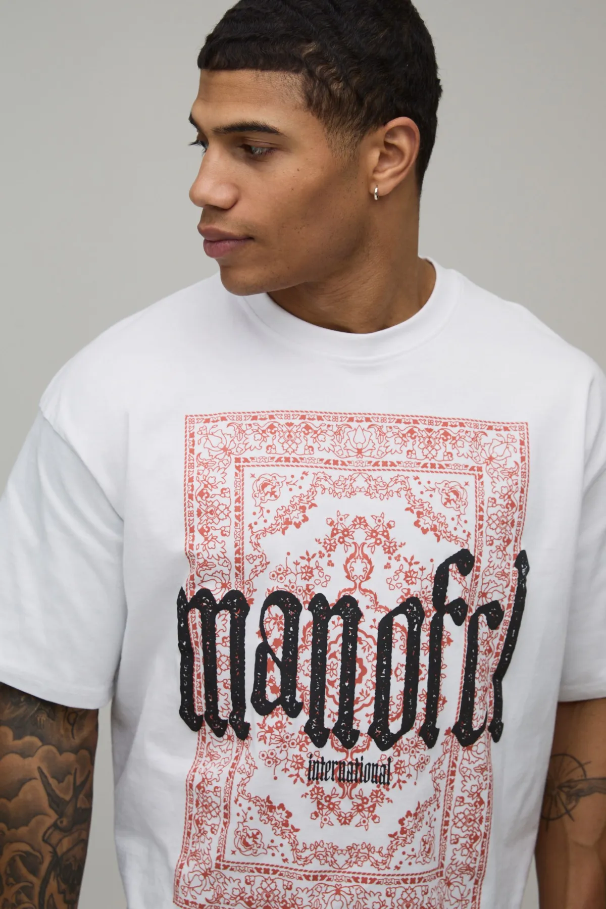 boohooMAN T-shirt Oversize Coupe Ample À Imprimé Paisley Bouffant<Homme T-Shirts Impriméstendances|T-Shirts