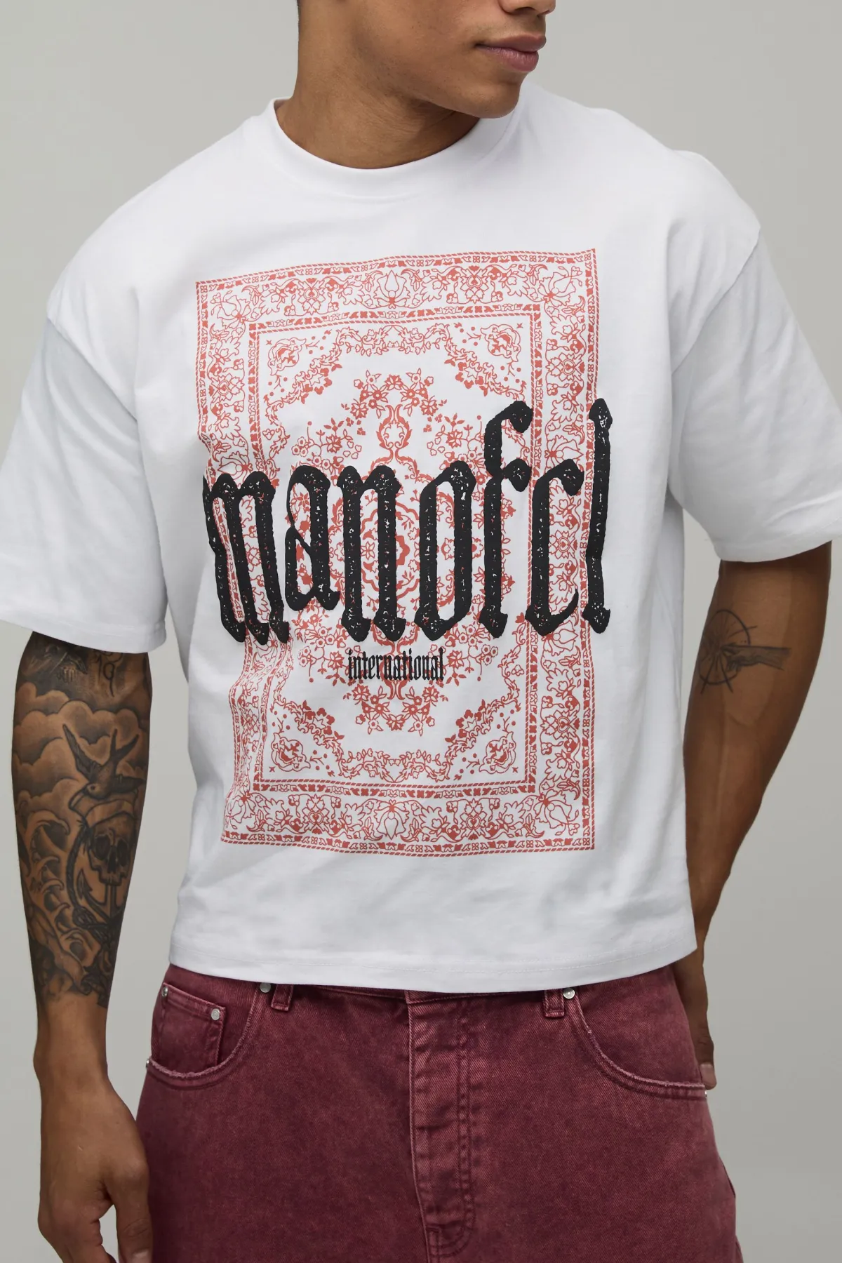 boohooMAN T-shirt Oversize Coupe Ample À Imprimé Paisley Bouffant<Homme T-Shirts Impriméstendances|T-Shirts
