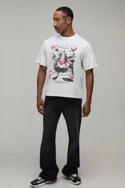 boohooMAN T-shirt Oversize Coupe Ample Imprimé Grunge Effet Délavé Sale<Homme T-Shirts Impriméstendances|T-Shirts