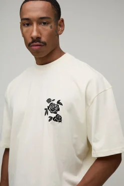 T-shirt Oversize Coupe Boxy À Broderie Florale