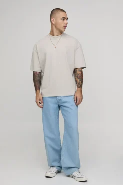 boohooMAN T-shirt Oversize Coupe Boxy Imprimé Paysage Pierre<Homme T-Shirts Impriméstendances|T-Shirts