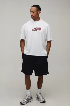 boohooMAN T-shirt Oversize Coupe Boxy Imprimé Voiture Sportive<Homme T-Shirts Impriméstendances|T-Shirts