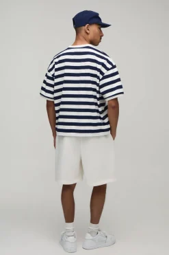 T-shirt Oversize Coupe Boxy À Imprimé Rayures Monte Carlo