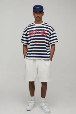 T-shirt Oversize Coupe Boxy À Imprimé Rayures Monte Carlo