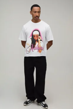 T-shirt Oversize Coupe Boxy Imprimé Licence Princess Aaliyah