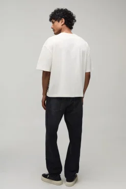 T-shirt Oversize Coupe Boxy Orné De Motifs Doodle