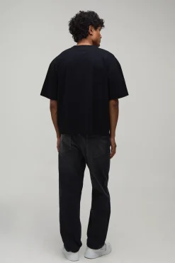 T-shirt Oversize Coupe Boxy Poids Lourd Avec Ornements Floraux