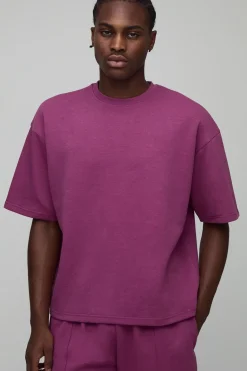 T-shirt oversize à coupe carrée en interlock premium