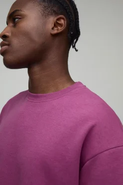 T-shirt oversize à coupe carrée en interlock premium