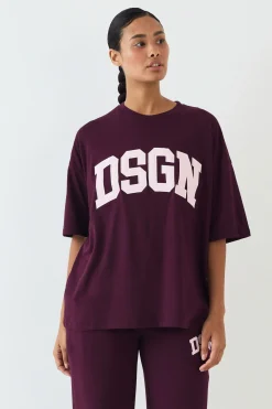 DSGN Studio T-shirt Oversized À Appliqué Collegiate<Femme Dsgn Studio|Athleisure
