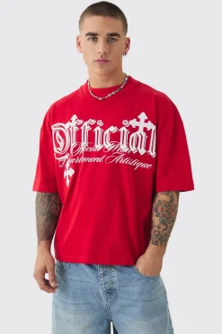 T-shirt Oversized Boxy à appliqué croix distressed