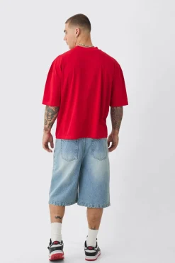 T-shirt Oversized Boxy à appliqué croix distressed