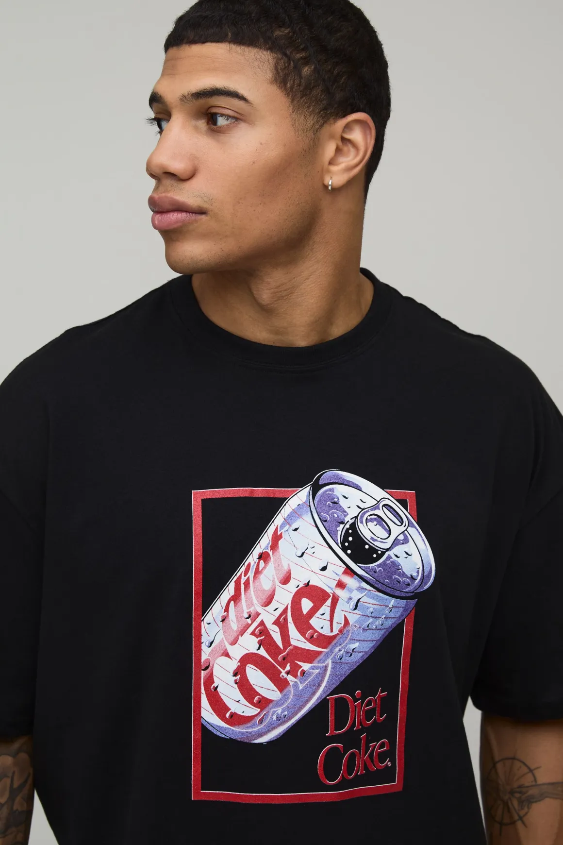 T-shirt Oversize Diet Coke Crispy Imprimé Sous Licence