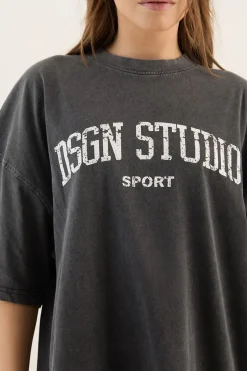 DSGN Studio T-shirt Oversized Imprimé Collegiate<Femme Dsgn Studio|Tops