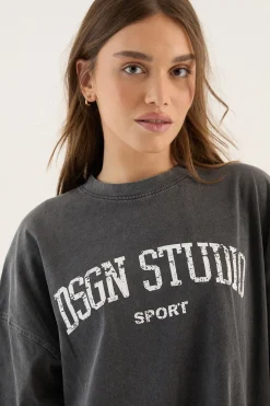 DSGN Studio T-shirt Oversized Imprimé Collegiate<Femme Dsgn Studio|Tops
