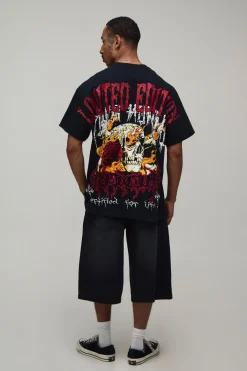 T-shirt Oversize Édition Limitée Imprimé Over The Seams