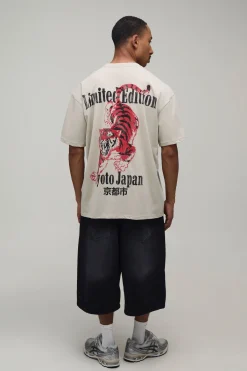 boohooMAN T-shirt Oversize Édition Limitée Imprimé Kyoto Pierre<Homme T-Shirts Impriméstendances|T-Shirts