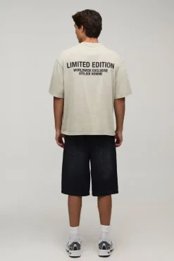 T-shirt Oversize Édition Limitée Effet Délavé Avec Texte En Relief