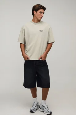 T-shirt Oversize Édition Limitée Effet Délavé Avec Texte En Relief