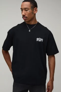 T-shirt Oversize Délavé Avec Broderie Chérubin Bm