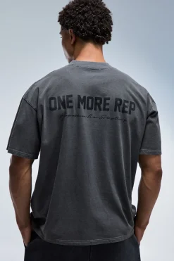T-shirt Oversize Délavé Col Allongé One More Rep