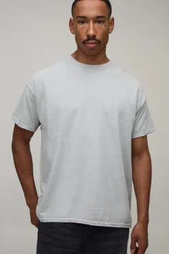 T-shirt Oversize Délavé À Imprimé Gothique Tonal