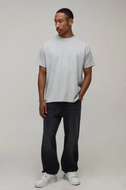 T-shirt Oversize Délavé À Imprimé Gothique Tonal