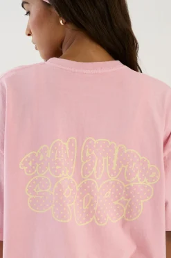 T-shirt Oversize Délavé À Imprimé Pois Bulles Dsgn Studio