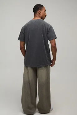 boohooMAN T-shirt Oversize Délavé Imprimé Sous Licence ACDC<Homme T-Shirts Impriméstendances|T-Shirts