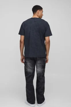 boohooMAN T-shirt oversize délavé à imprimé Willie Nelson<Homme T-Shirts Impriméstendances|T-Shirts