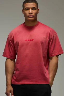 boohooMAN T-shirt Oversize Délavé One More Rep<Femme Tout Afficher|Tout Afficher Activewear