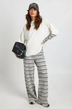T-shirt Oversize À Double Couche Avec Manches Rayées