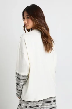 T-shirt Oversize À Double Couche Avec Manches Rayées