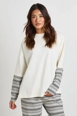 T-shirt Oversize À Double Couche Avec Manches Rayées