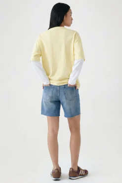 T-shirt Oversize Double Épaisseur À Manches Contrastées