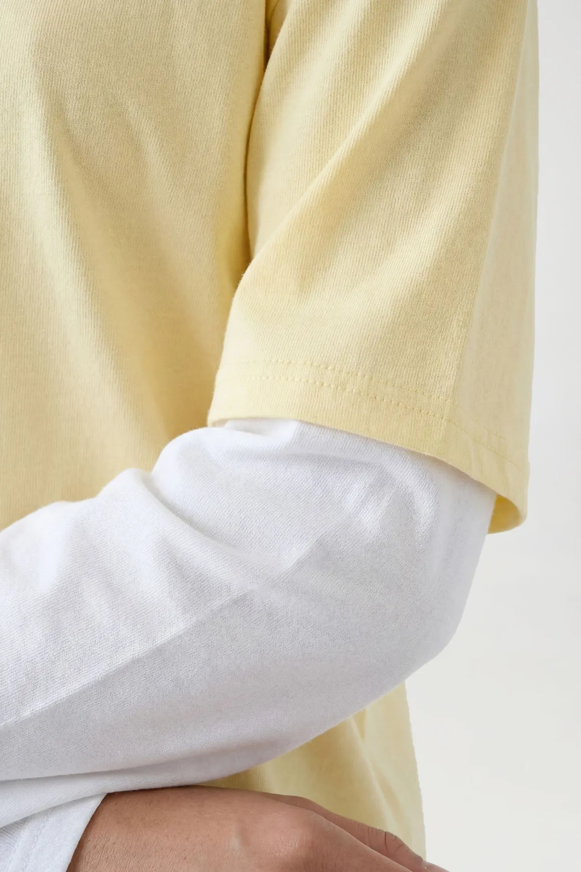 T-shirt Oversize Double Épaisseur À Manches Contrastées
