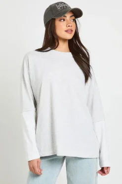 T-shirt Oversize À Double Épaisseur Avec Manches Contrastées