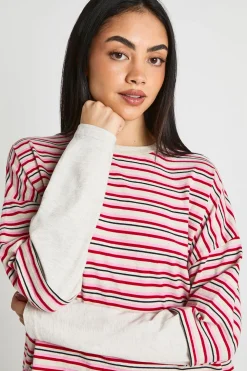T-shirt Oversize Double Épaisseur À Rayures
