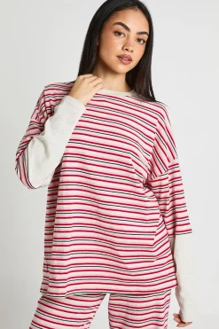 T-shirt Oversize Double Épaisseur À Rayures