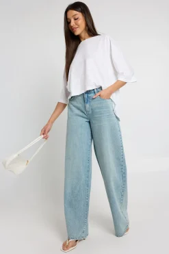 T-shirt Oversized Semi-transparent En Coton Slub À Ourlet Arrondi