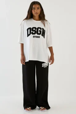 DSGN Studio T-shirt Oversize Avec Appliqué En Tissu Éponge<Femme Dsgn Studio|Tops