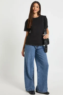 T-shirt oversize à détails cloutés