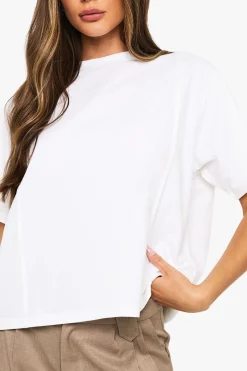 boohoo T-shirt oversize à détails de double couture<Femme Tops